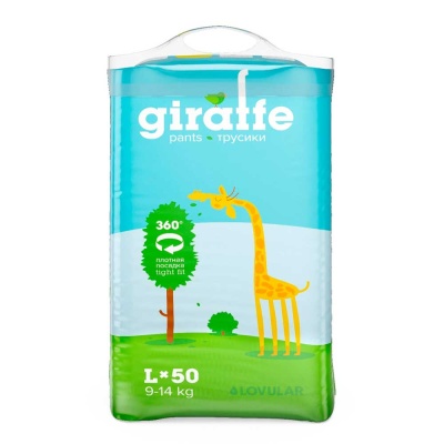 Подгузники-трусики Giraffe Lovular L (9-14 кг) 50 шт